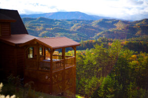 a cabin looking out over the mountains in Boone NC